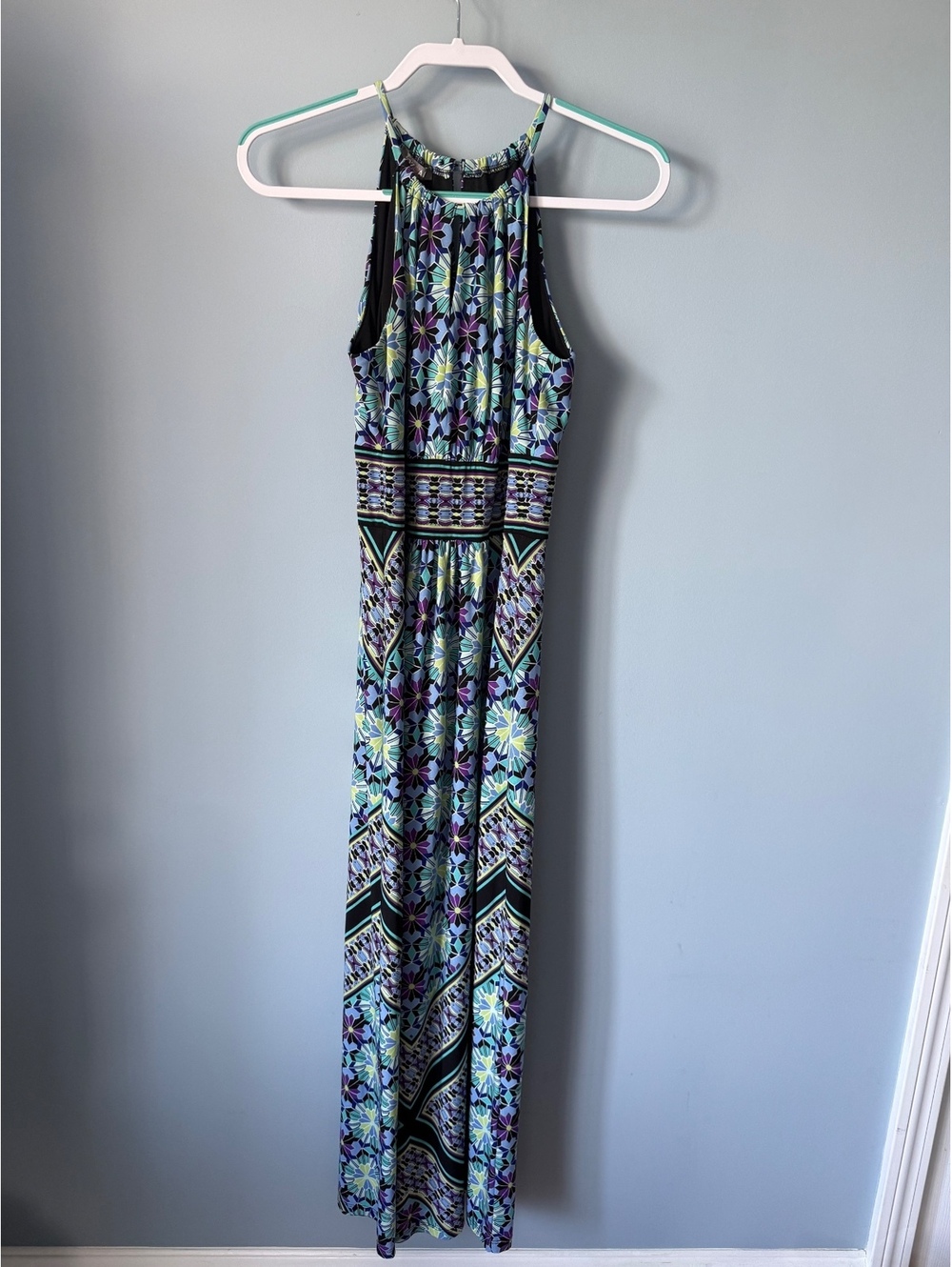Too & Ali women’s Sleeveless Maxi Dress with Geometric Floral Print